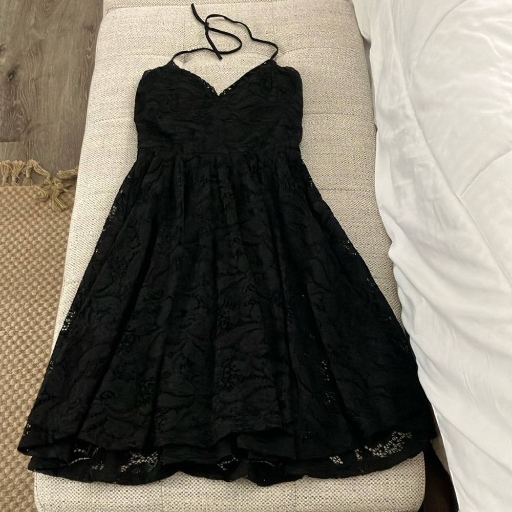 Olive tree Elegant Black Lace women’s juniors midi Dress Size:S